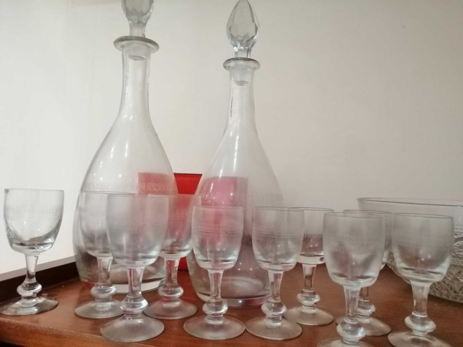 Copos cristal antigos.