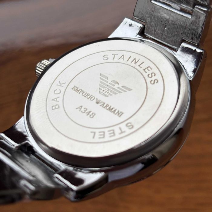 Чоловічий годинник Emporio Armani на браслеті з датою в двох кольорах