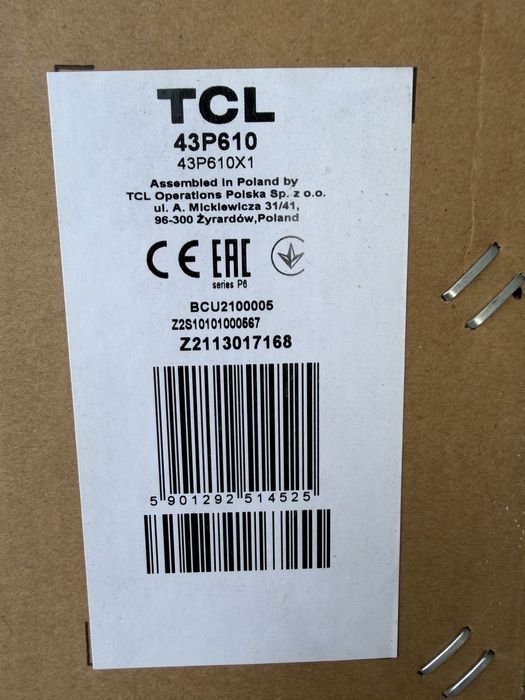 Telewizor TCL 43P610
