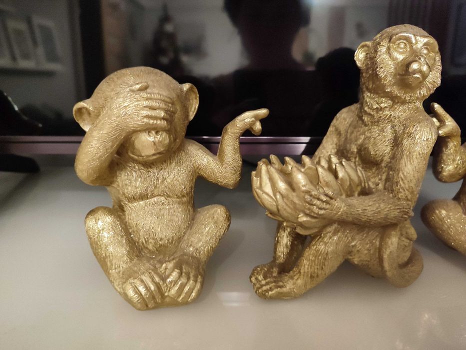 Złote małpki 3 sztuki