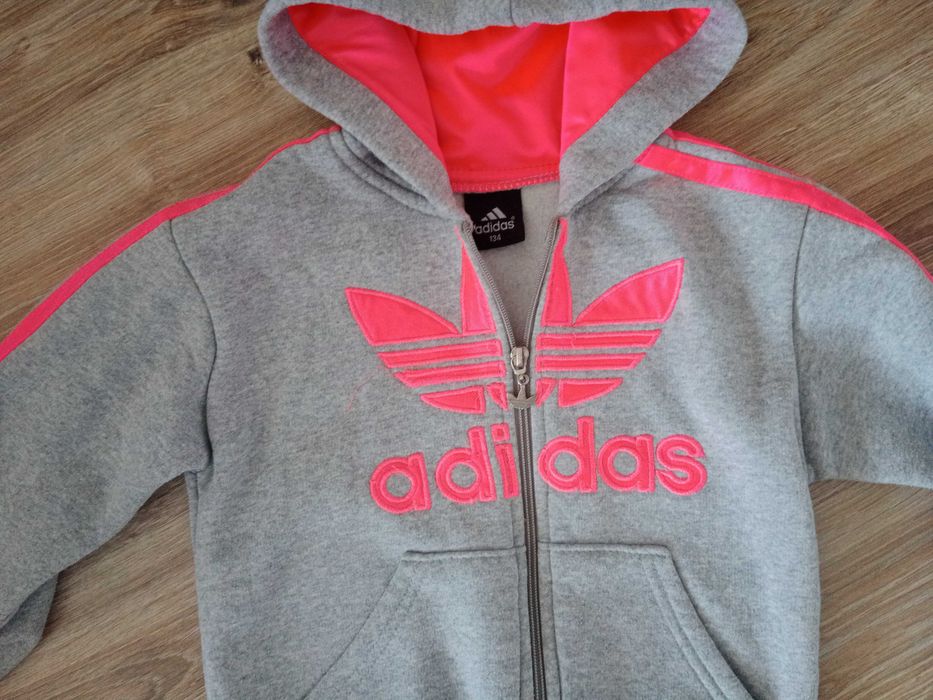 bluza z kapturem zapinana na zamek ADIDAS rozm 134