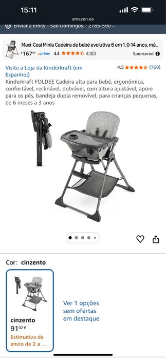 Cadeira alimentacao bebe