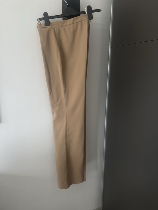 Karmelowe camel nude proste z prostą nogawką r. M/L