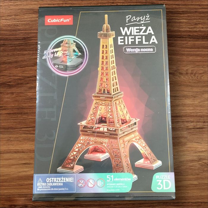 CUBIC FUN Puzzle 3D Wieża Eiffla Eiffel Tower wersja Nocna