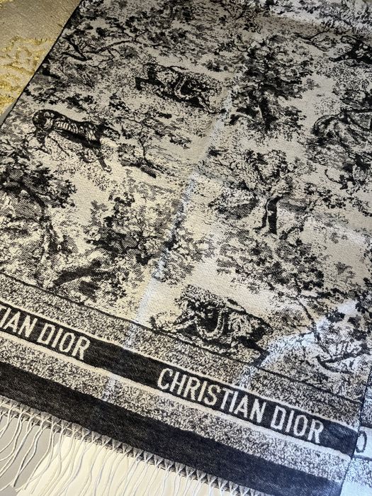 Кашеміровий шарф Christian Dior з принтом Toile de Jouy