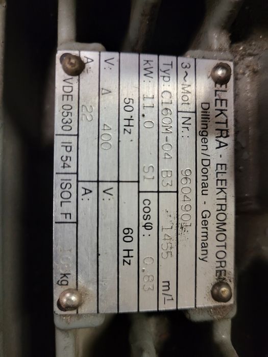 Śilnik elektryczny 11 kw 1450 obrotów
