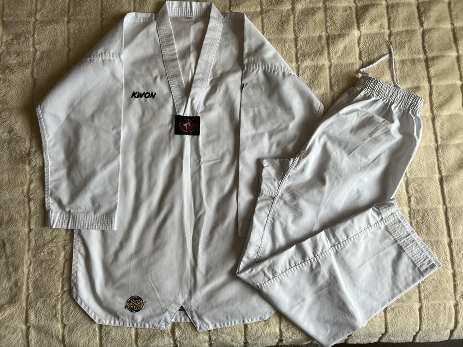 Форма для тхеквондо добок біла доросла підліткова 170см С S kwon