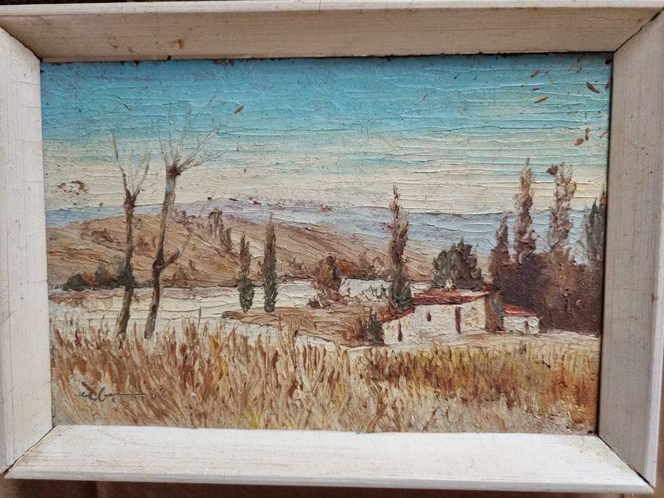 Dois pequenos quadros a óleo