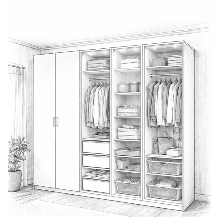 IKEA PAX czarna szafa duży zestaw z pelnym oswietleniem IKEA