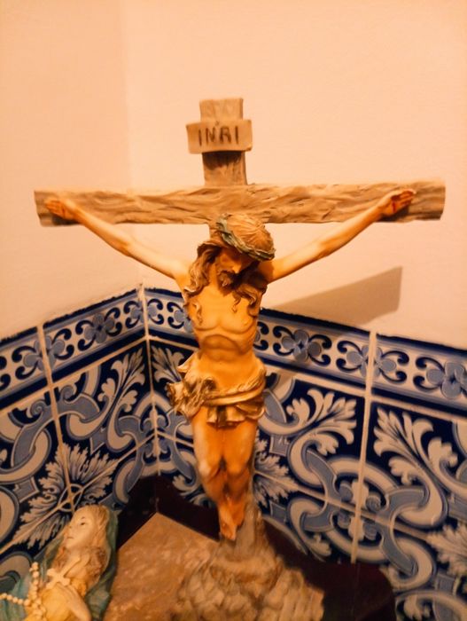 Estatuetas religiosas Marfinite? - Cristo na Cruz / Maria