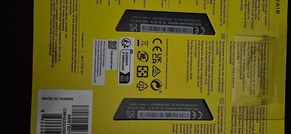Memória Ram Corsair DDR5 6000Mhz CL 30