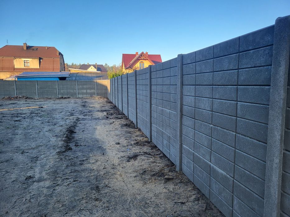 Ogrodzenia betonowe montaż przęsła dwu stronę