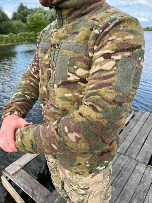 Тактична військова чоловіча флісова тепла кофта Мультикам 46-60р.