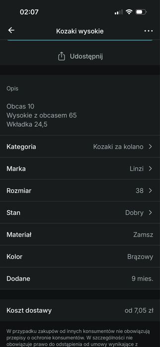 Kozaki zamszowe Linzi