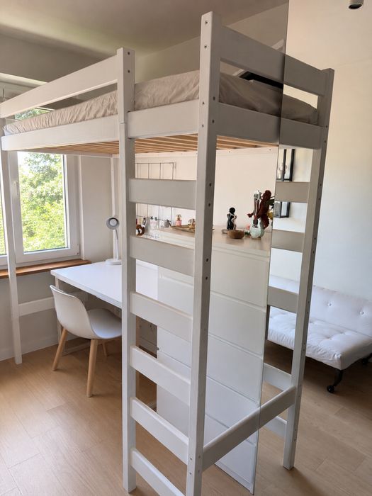 Łóżko antresola piętrowe 200x90 białe