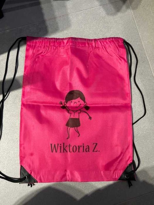 2x worek na buty strój z nadrukiem dziewczynka Wiktoria Z