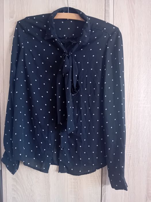 Koszula czarna w kropki cropp S