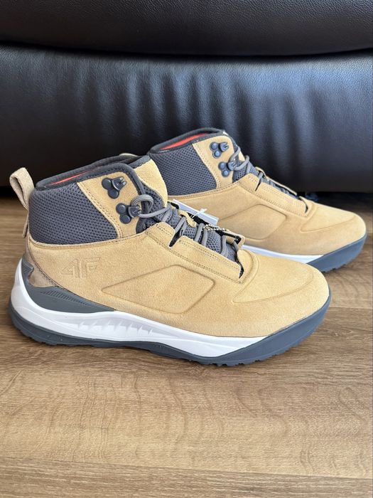 Wodoodporne Buty Męskie Zimowe Sneakersy Skórzane Za Kostkę 4F Rozmiar 44 - 28 cm * Szybka Wysyłka