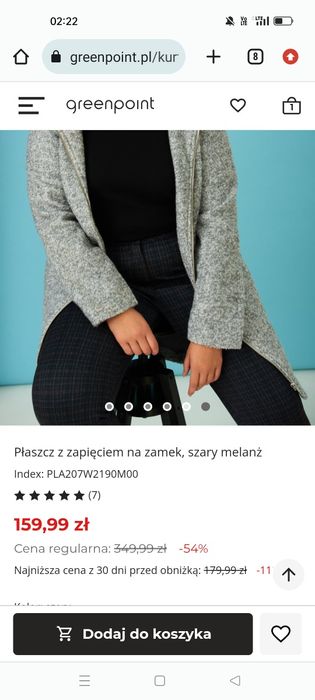 Płaszcz 45% wełny