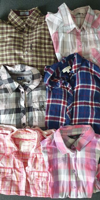 Zestaw koszul damskich w kratkę S/M