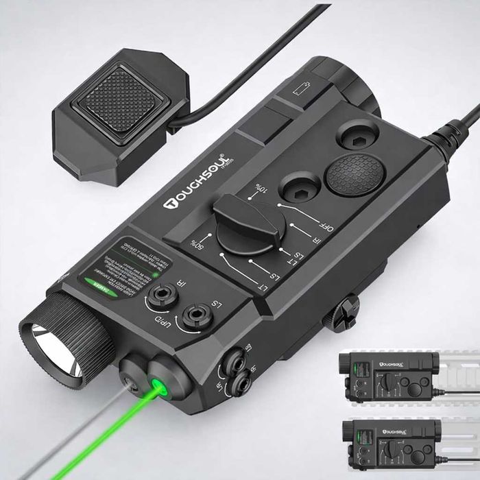 Ліхтар тактичний Toughsoul TF-9035 з лазером Green + IR 850нм,  1200лм
