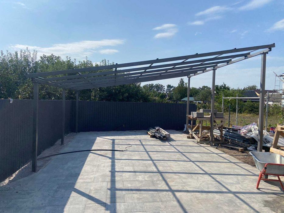 Автомобильный навес 6х6 метра односкатный SHELTER, БЕСПЛАТНАЯ ДОСТАВКА