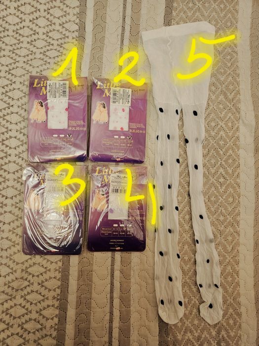 Rajstopy r. 128-146 kropki