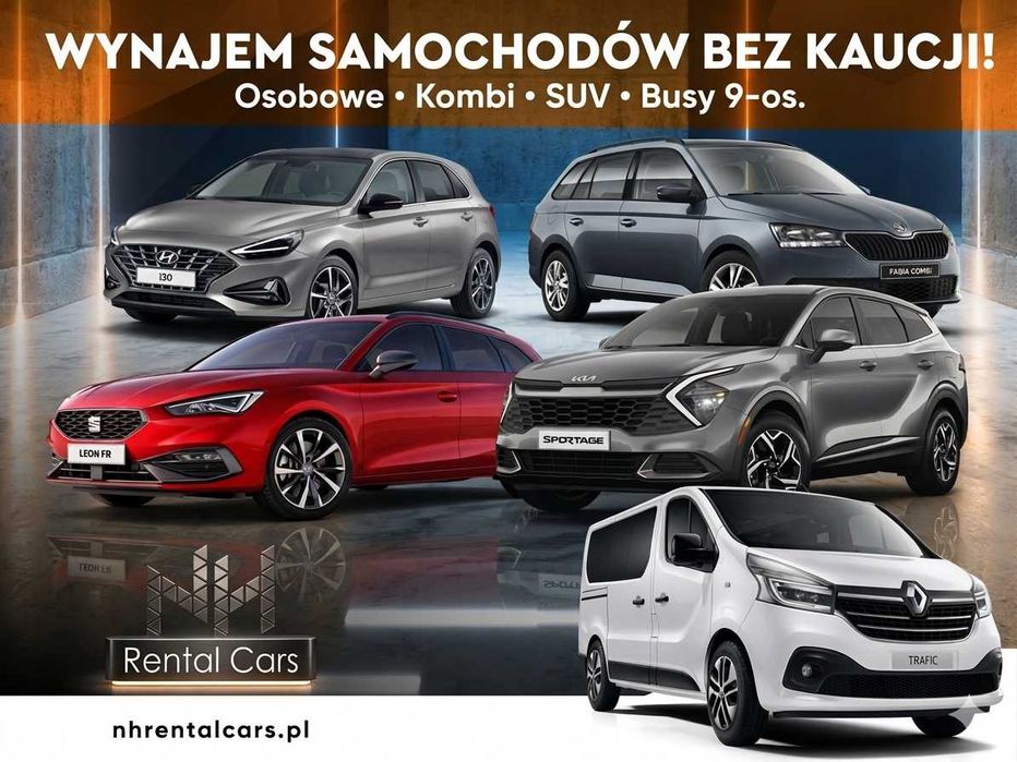Wynajem aut Grudziądz | Osobowe, SUV, BUS 9 os. |Automat | BEZ KAUCJI