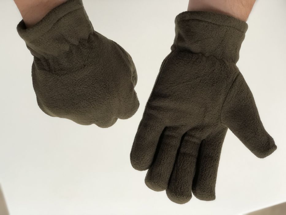 Зимові флісові чоловічі рукавиці олива