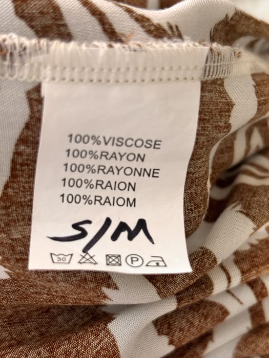 Vestido comprido, novo, padrão Zebra em camel e branco