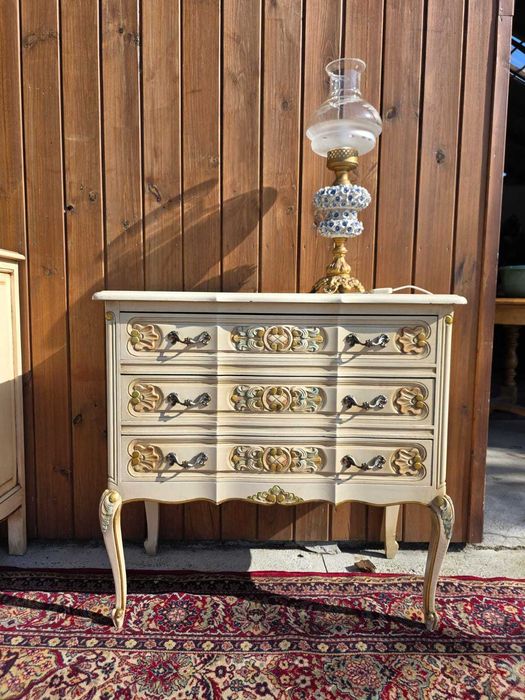 Komoda Ludwik 3 szuflady kremowa 85x39x80 cm #789 Stylowy Węgrów