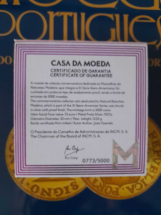 1388 - PROOF: 7,50 euros 2017 Maravilhas da Natureza