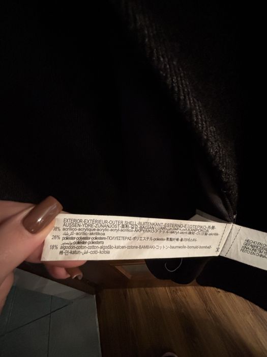 Szary płaszcz oversize z dodatkiem wełny