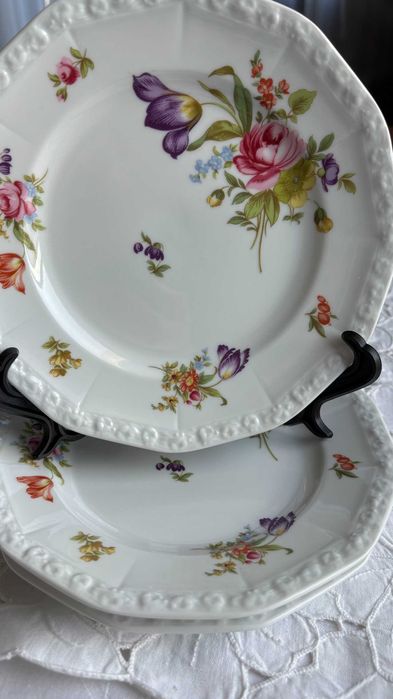 Rosenthal Maria Sommerstrauss 3 talerze 19,5-20 cm deserowe sałatkowe