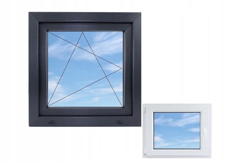 Okno PCV VEKA Antracyt RU 800x1500 Żory Na każdy wymiar