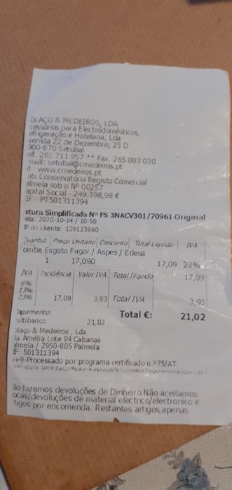 Bomba Esgoto Fagor nova