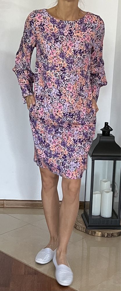 Orsay sukienka w kwiaty fioletowa różowa Tarnowskie Góry • OLX.pl