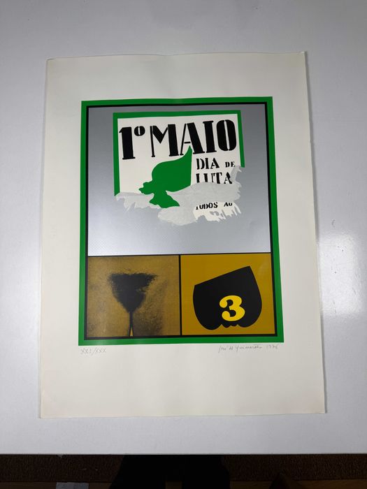 Serigrafia José de Guimarães 1º de Maio 1976 Gravura