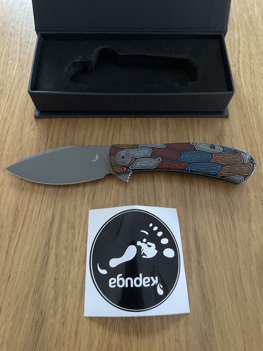 Nóż skladany folder Trollsky Knives Mandu D2 Damascus G10
