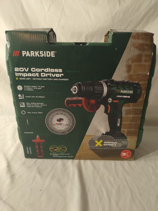 Akumulatorowa Wkrętarka Z Udarem 20v Parkside