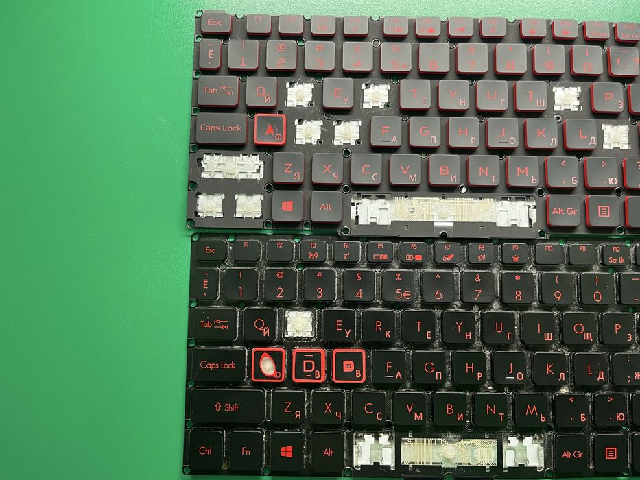 Клавиши клавиатуры с подсветкой Acer Nitro 5