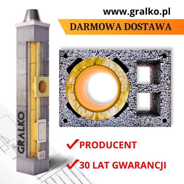 Komin systemowy 7m KW2 fi 200 GRALKO IZOLOWANY System Kominowy