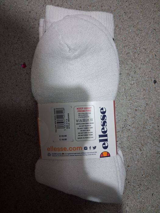 Białe skarpety ellese 3-pak