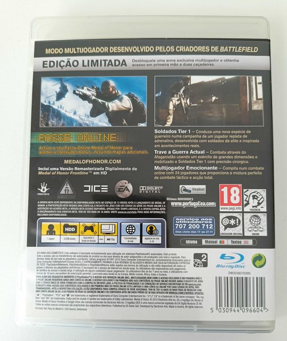 Jogo PS3 - Medal of Honor - edição limitada