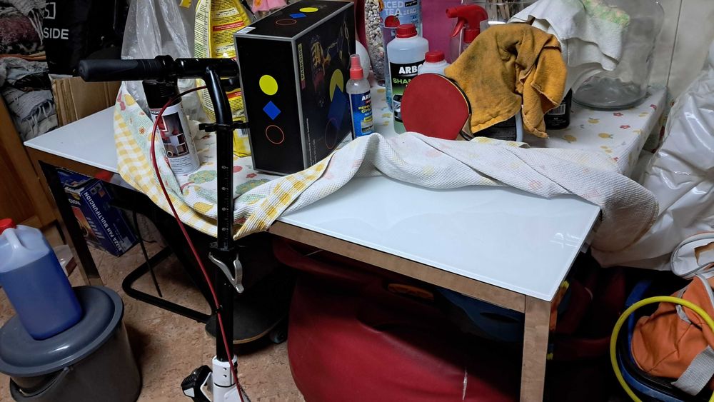 Mesa refeição com tampo vidro