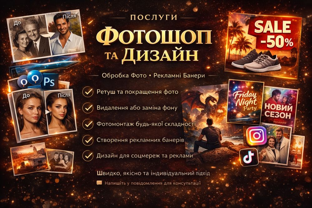 Обробка фото | Photoshop | Банери | Дизайн