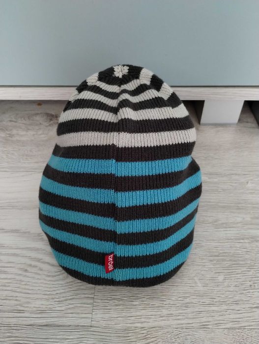 czapka zimowa, w paski, dla chłopca rozm. 56