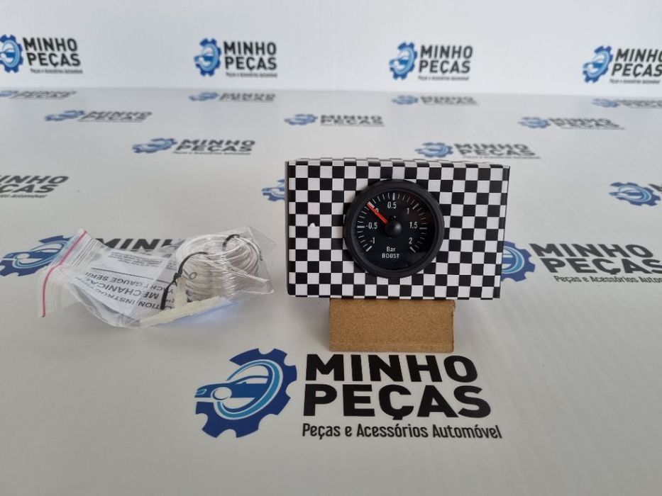 Manômetro Pressão de Turbo 2 Bares Fundo Preto