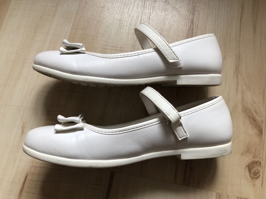 komunia buty baleriny białe rzep r.34