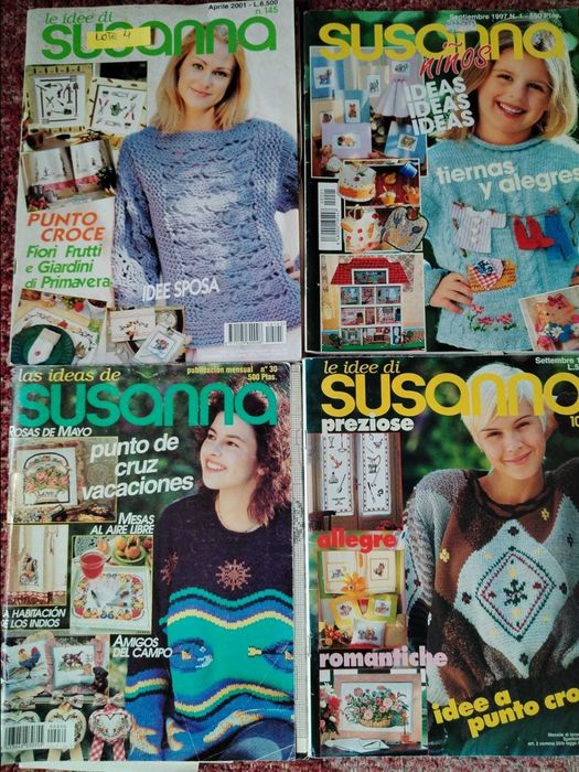 Revistas de lavores (Ponto cruz, malhas e decoração) c/moldes